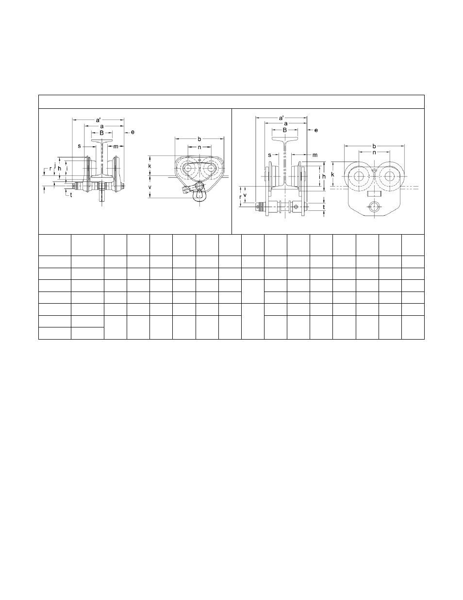 Dimensions | Harrington Hoists and Cranes GT Trolley User Manual | Page 11 / 80