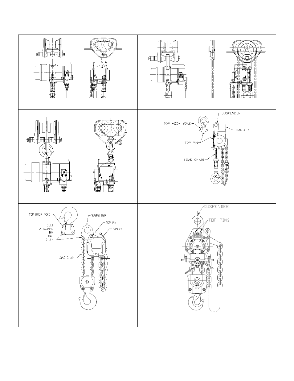 Figure 3-21 or figure 3-22, N figure 3-23, O figure 3-24 | Harrington Hoists and Cranes GT Trolley User Manual | Page 31 / 80