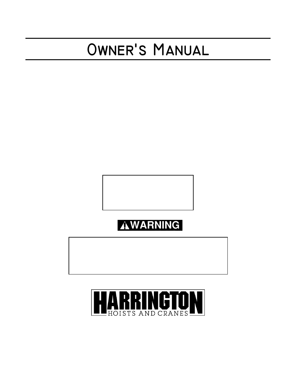 Harrington Hoists and Cranes (G)NTH Trolley User Manual | 58 pages
