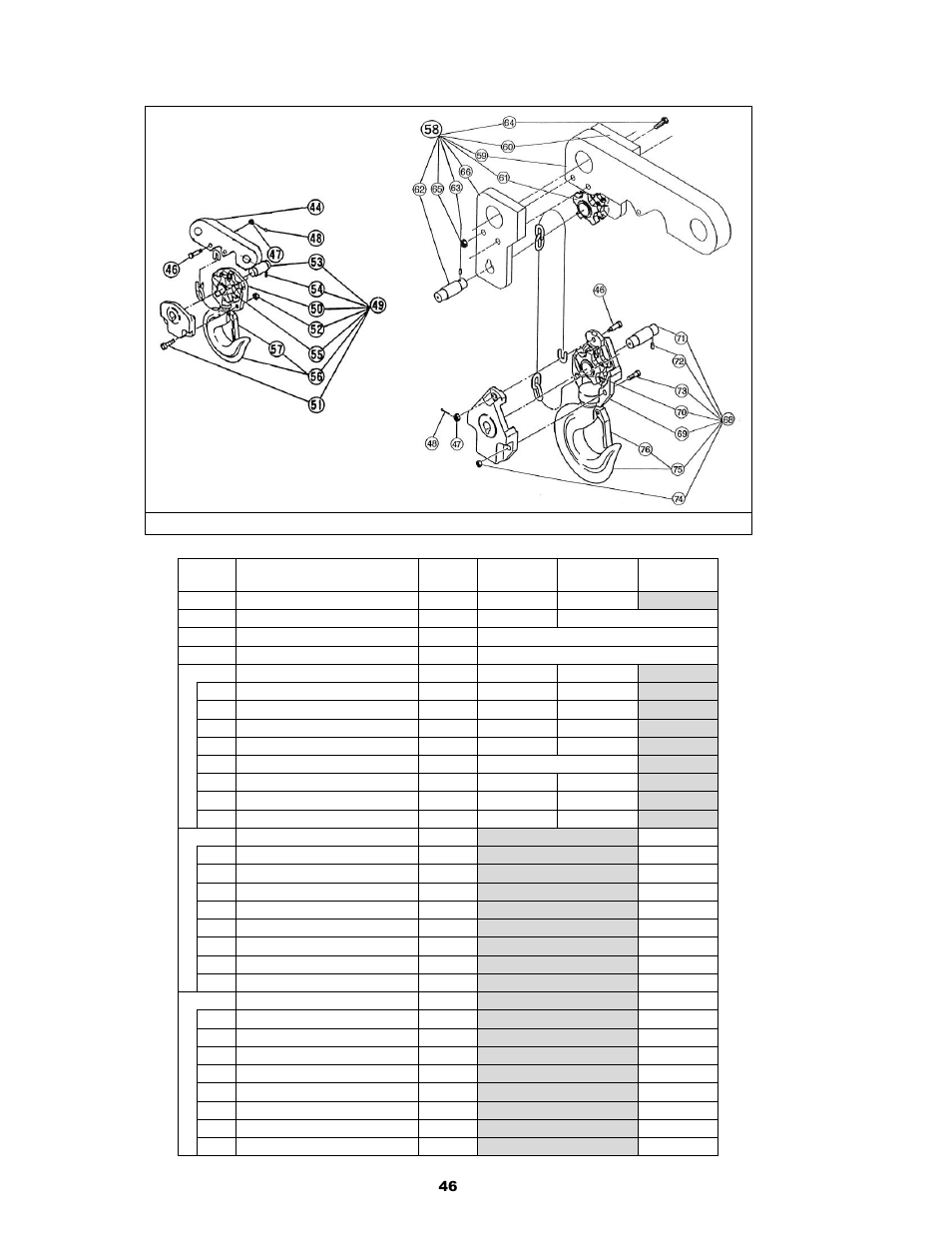 2 additional 2 through 5 ton parts | Harrington Hoists and Cranes (G)NTH Trolley User Manual | Page 46 / 58