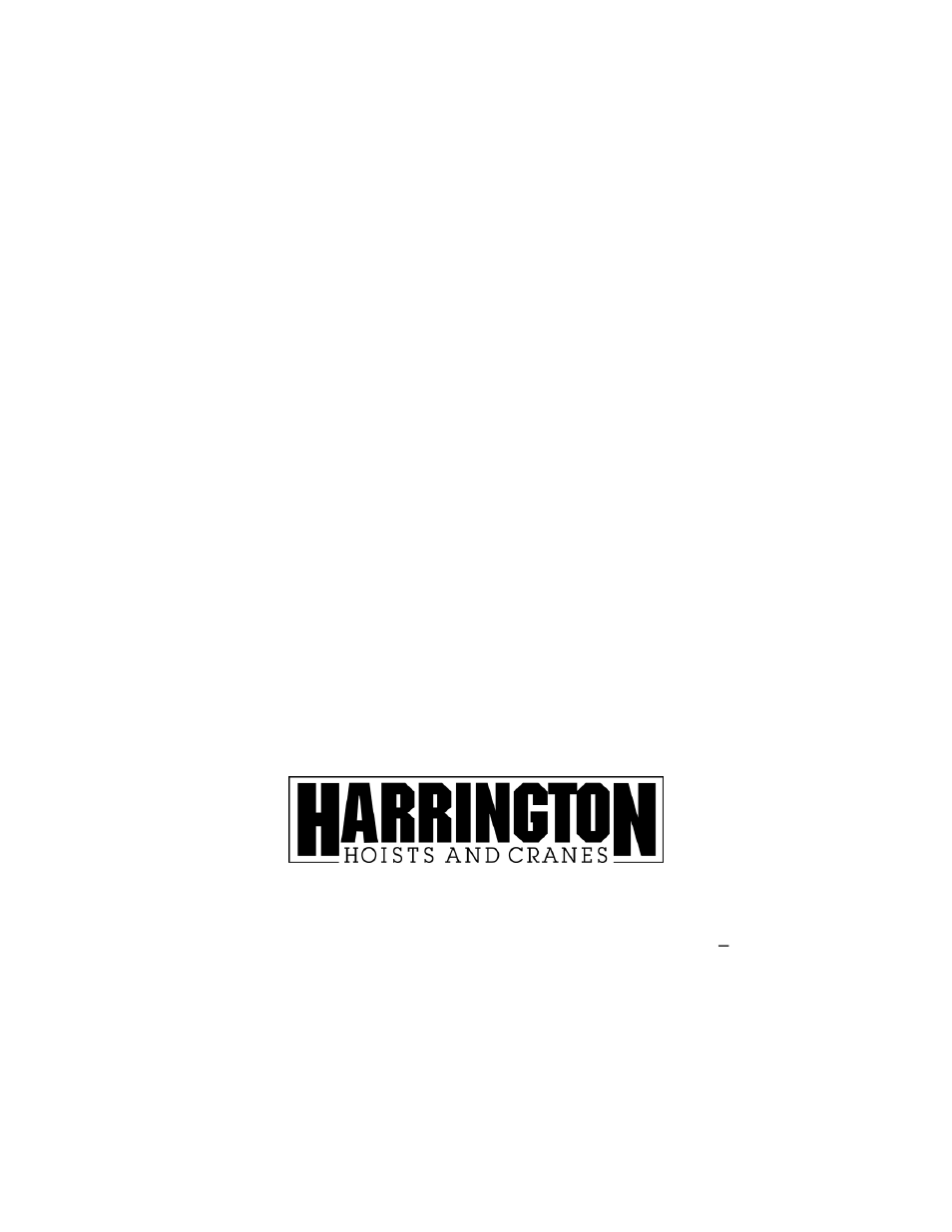 Harrington Hoists and Cranes (G)NTH Trolley User Manual | Page 58 / 58