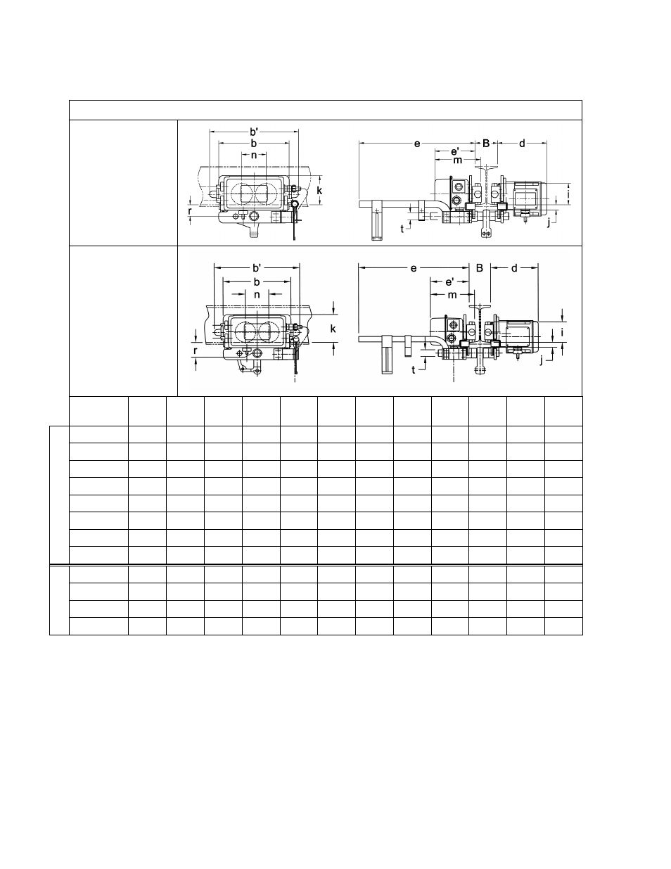 2 dimensions | Harrington Hoists and Cranes MR Trolley - (MR2) User Manual | Page 10 / 76