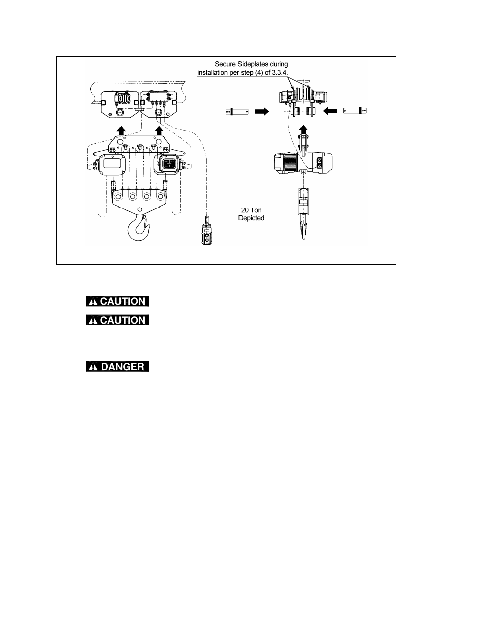 Caution, Danger | Harrington Hoists and Cranes MR Trolley - (MR1) User Manual | Page 22 / 66