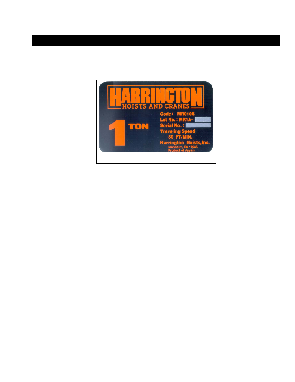 Harrington Hoists and Cranes MR Trolley - (MR1) User Manual | Page 39 / 66