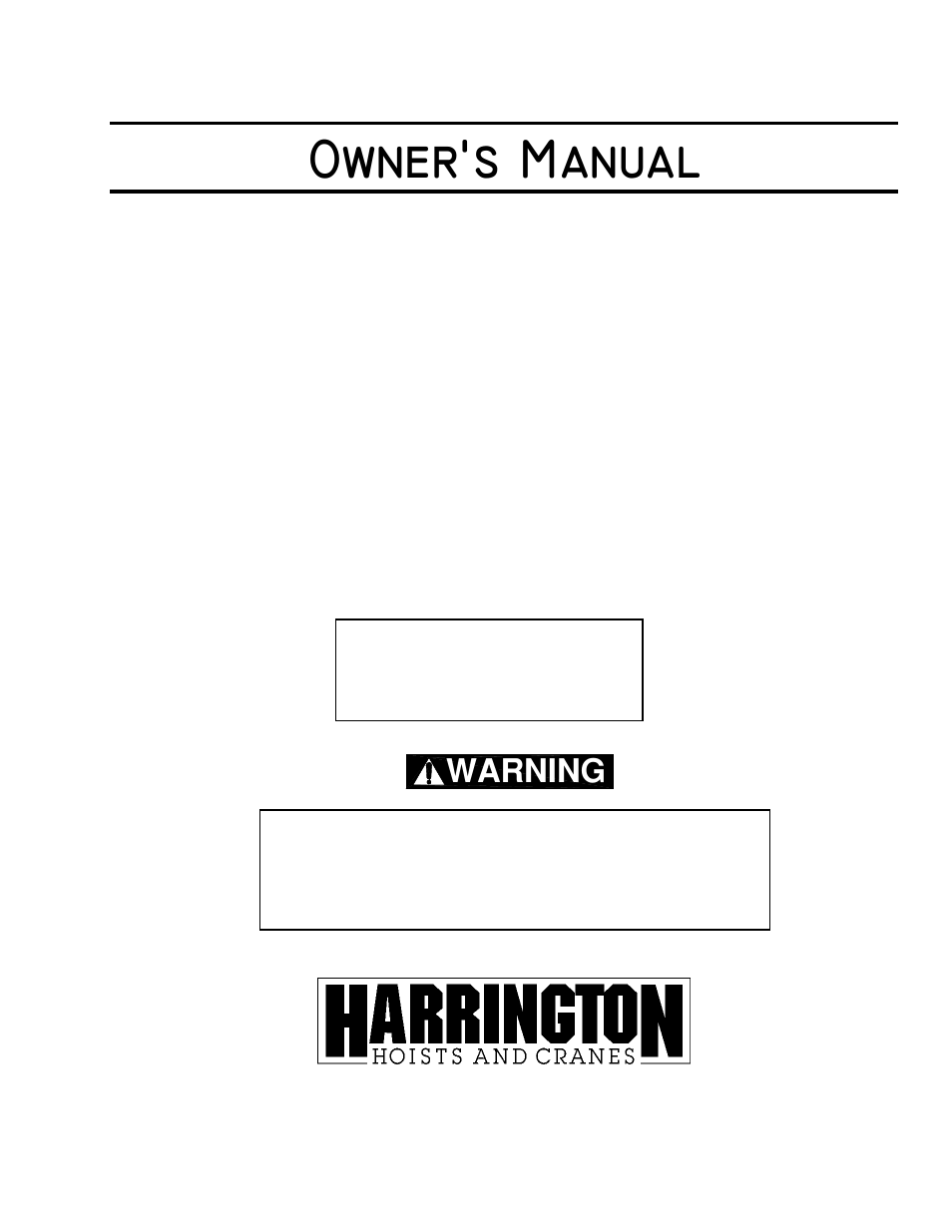 Harrington Hoists and Cranes TCR Hoist - (1/4-6 Ton) User Manual | 72 pages