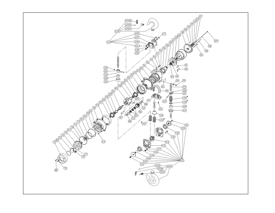 4 tcr2000-2 main body | Harrington Hoists and Cranes TCR Hoist - (1/4-6 Ton) User Manual | Page 54 / 72