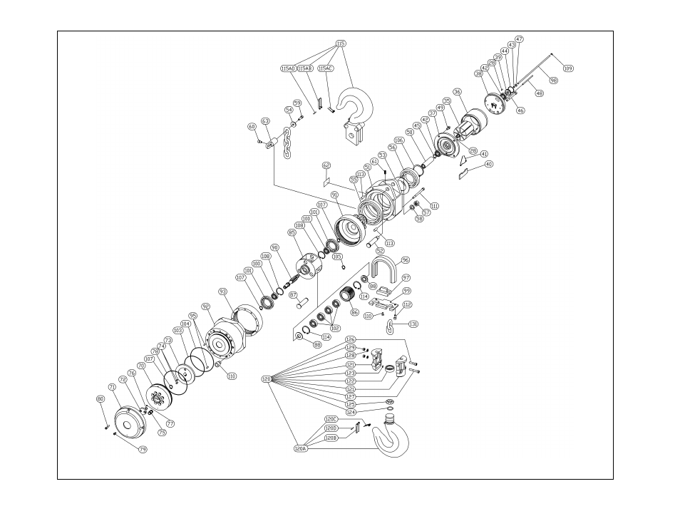 5 tcr3000 main body | Harrington Hoists and Cranes TCR Hoist - (1/4-6 Ton) User Manual | Page 56 / 72