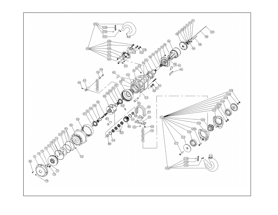 6 tcr6000-2 main body | Harrington Hoists and Cranes TCR Hoist - (1/4-6 Ton) User Manual | Page 58 / 72
