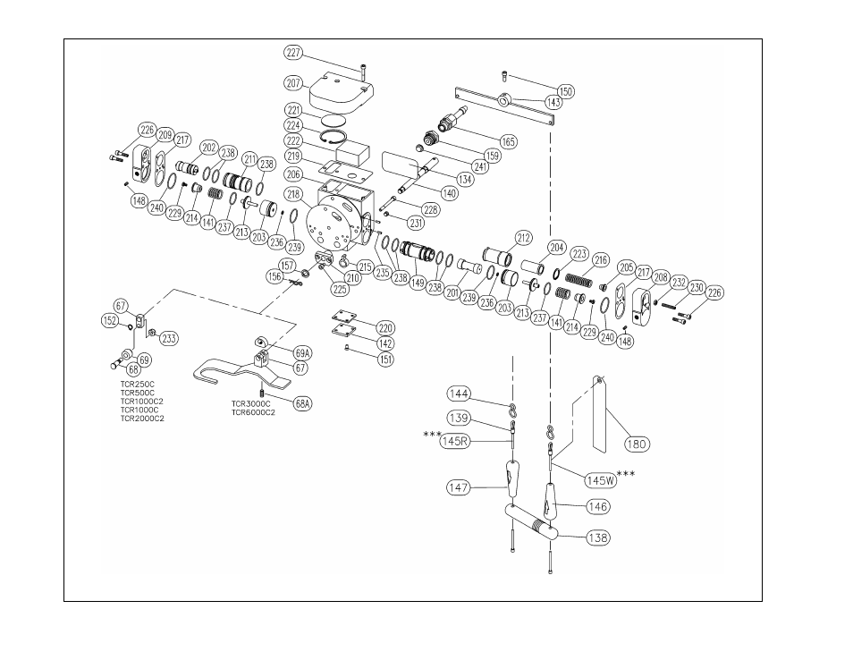 Cord control valve body | Harrington Hoists and Cranes TCR Hoist - (1/4-6 Ton) User Manual | Page 62 / 72