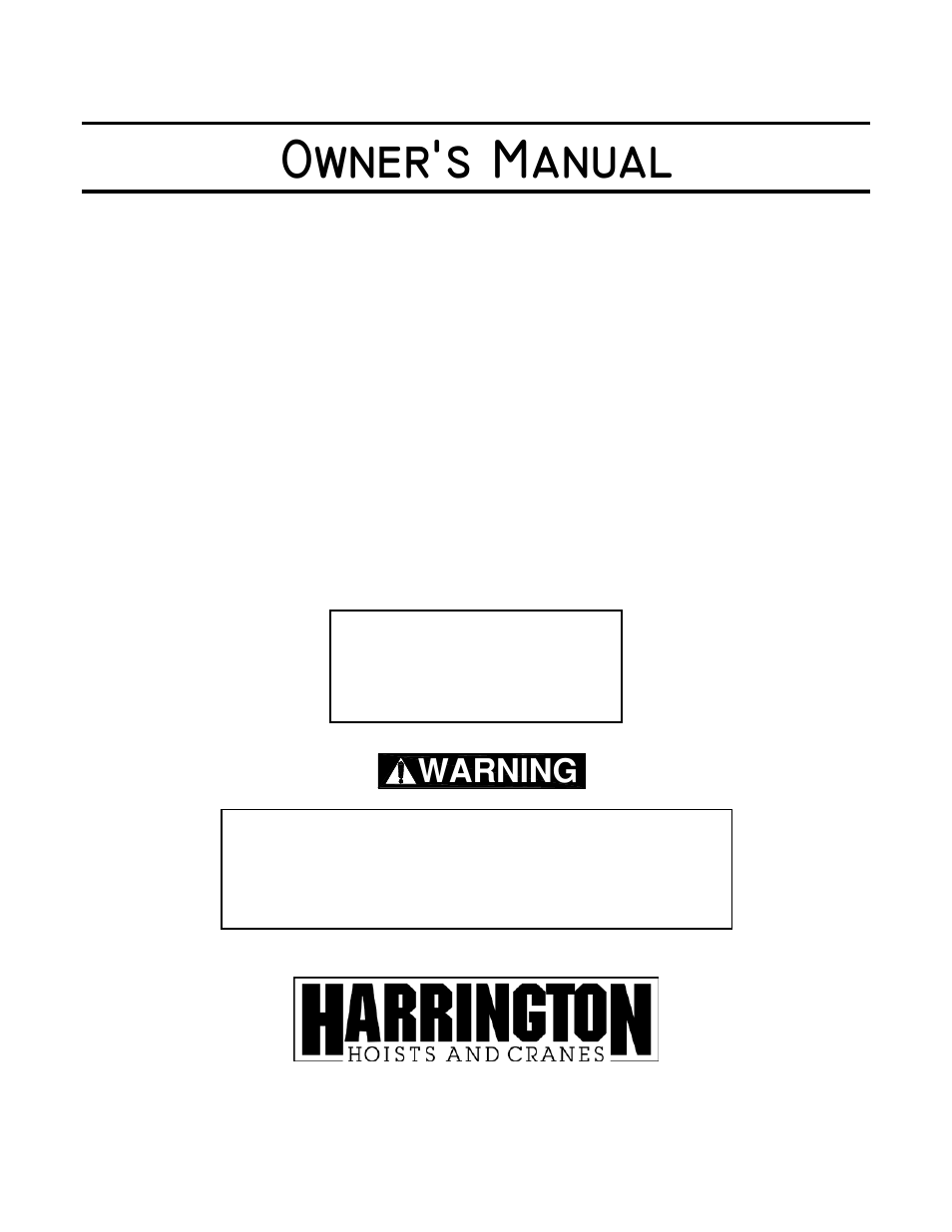 Harrington Hoists and Cranes TCS Hoist User Manual | 52 pages