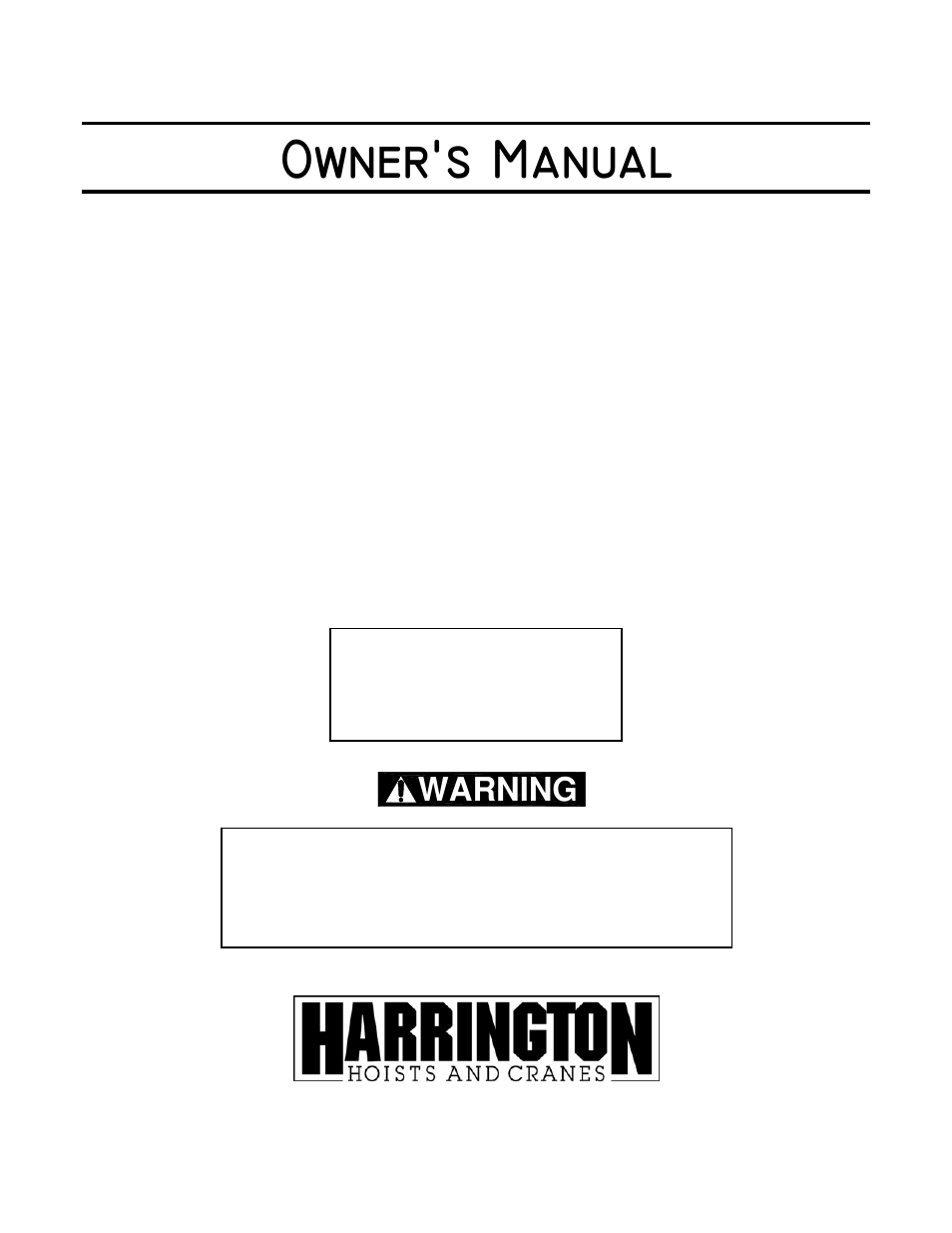 Harrington Hoists and Cranes TCR Large Cap - (10-25 Ton) User Manual | 54 pages