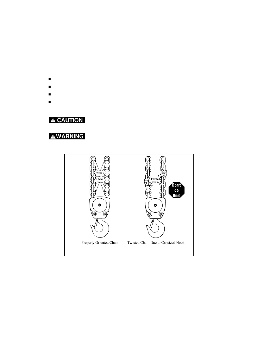 Caution, Warning | Harrington Hoists and Cranes TCR Large Cap - (10-25 Ton) User Manual | Page 16 / 54