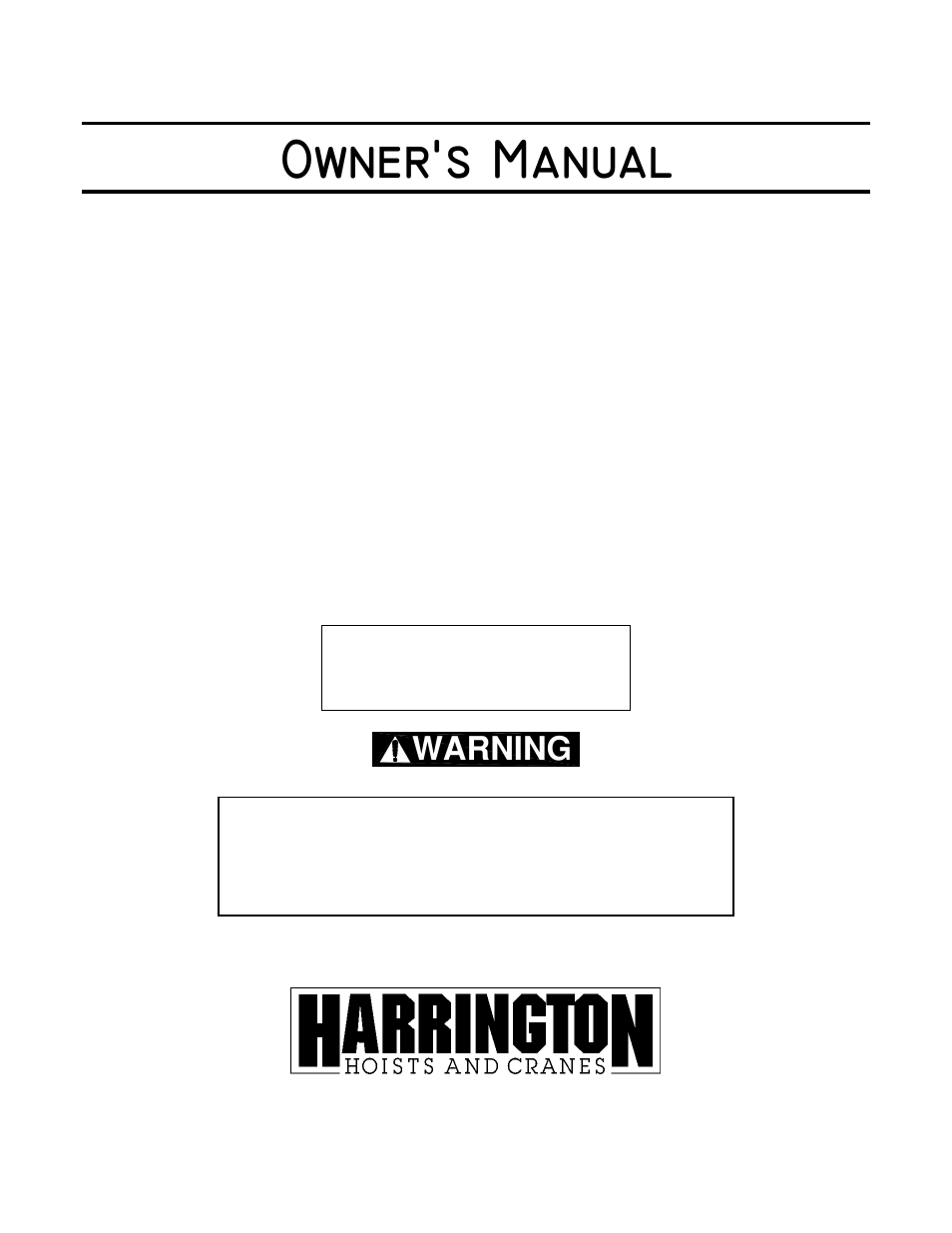 Harrington Hoists and Cranes AHM Hoist User Manual | 56 pages