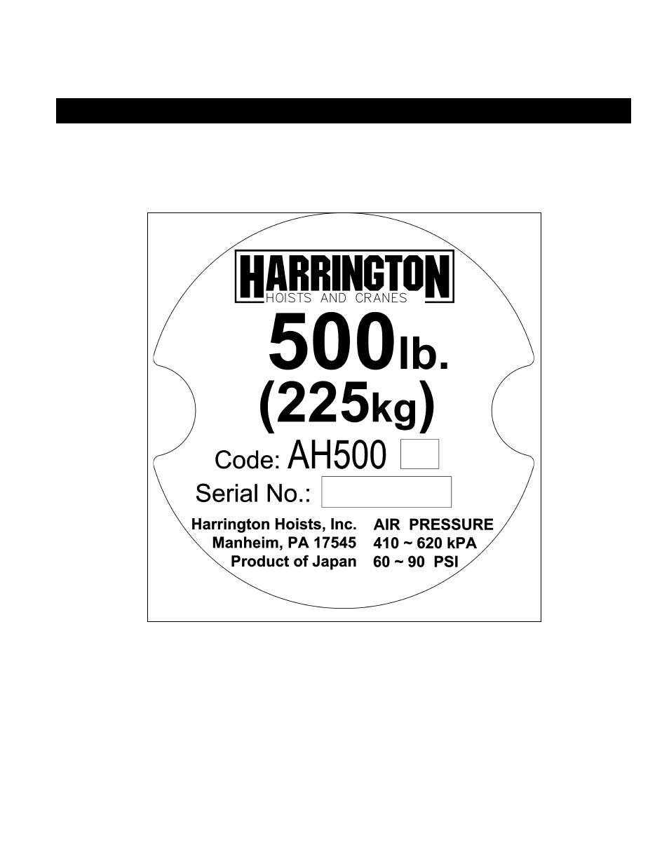 0 parts list | Harrington Hoists and Cranes AHM Hoist User Manual | Page 47 / 56