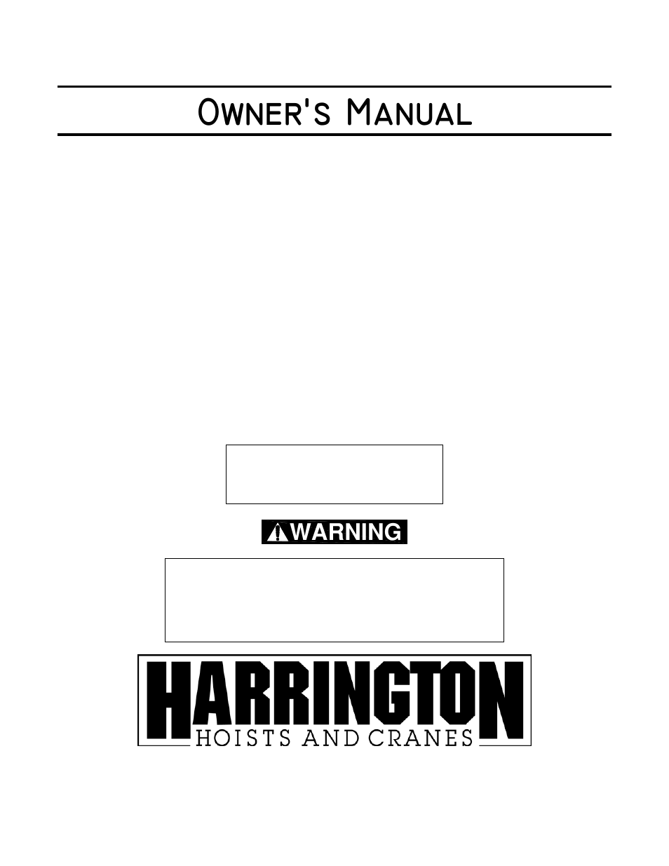 Harrington Hoists and Cranes RH Wire Rope Hoist User Manual | 68 pages