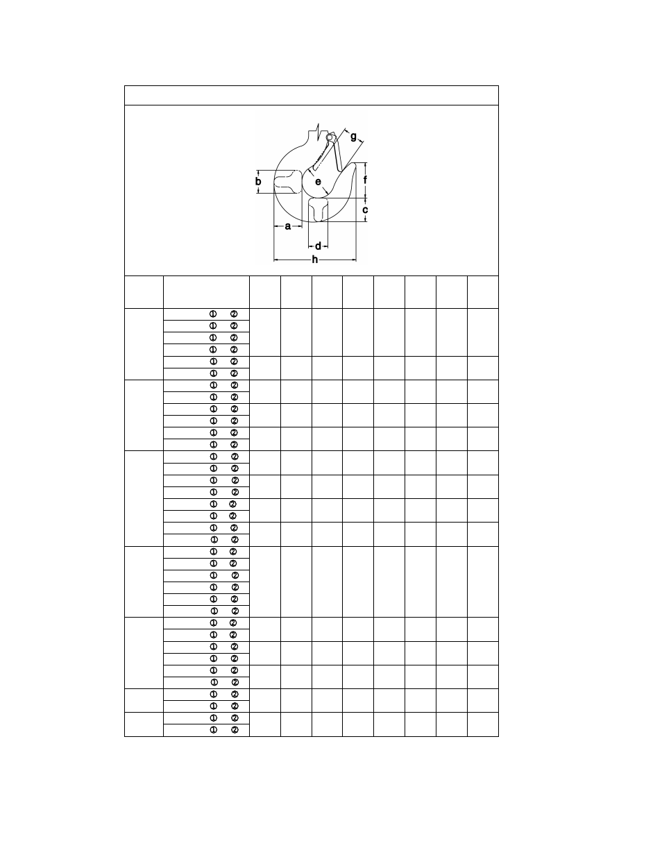 Table 2-12 bottom hook – dimensions | Harrington Hoists and Cranes RH Wire Rope Hoist User Manual | Page 18 / 68
