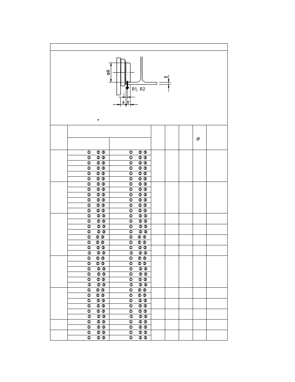 Table 2-14 trolley wheel – dimensions | Harrington Hoists and Cranes RH Wire Rope Hoist User Manual | Page 20 / 68
