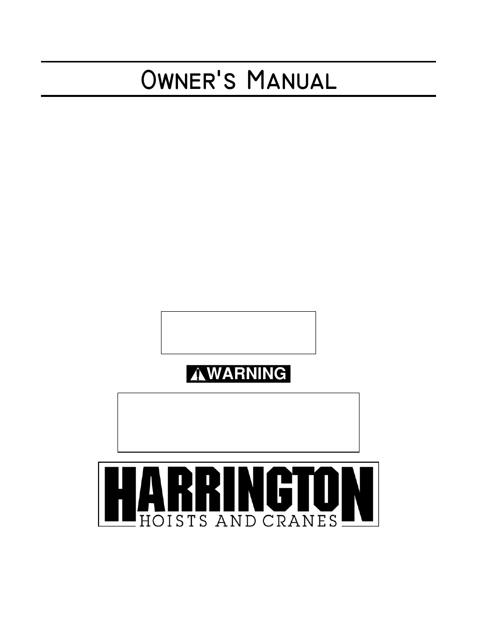 Harrington Hoists and Cranes RHN - Rhino Wire Rope Hoist User Manual | 112 pages