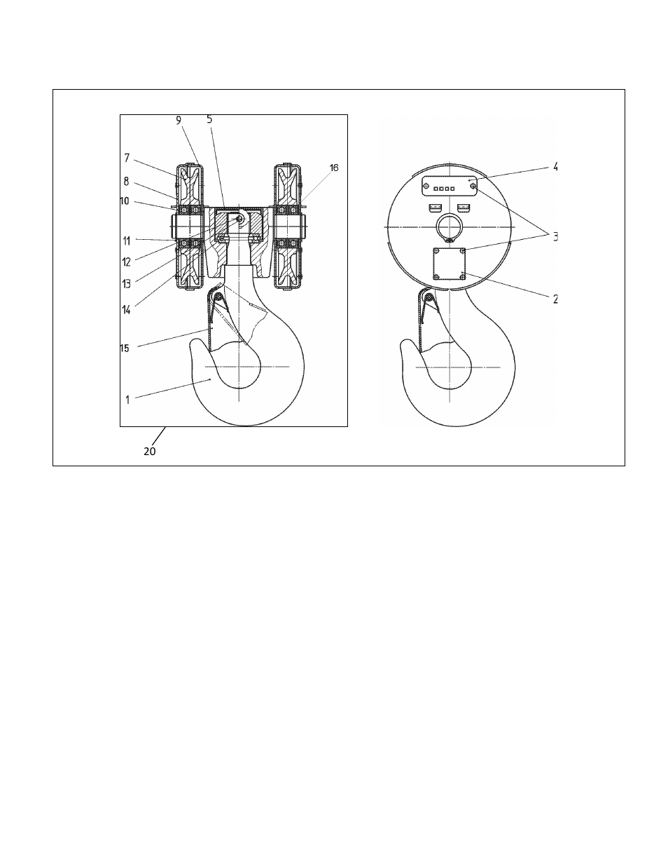 5 hook block parts | Harrington Hoists and Cranes RHN - Rhino Wire Rope Hoist User Manual | Page 87 / 112