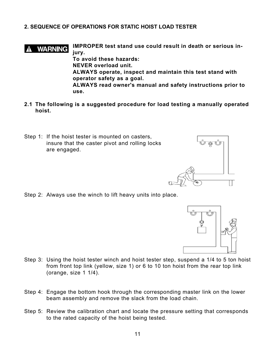 Harrington Hoists and Cranes Static/Dynamic Hoist Load Tester User Manual | Page 11 / 34