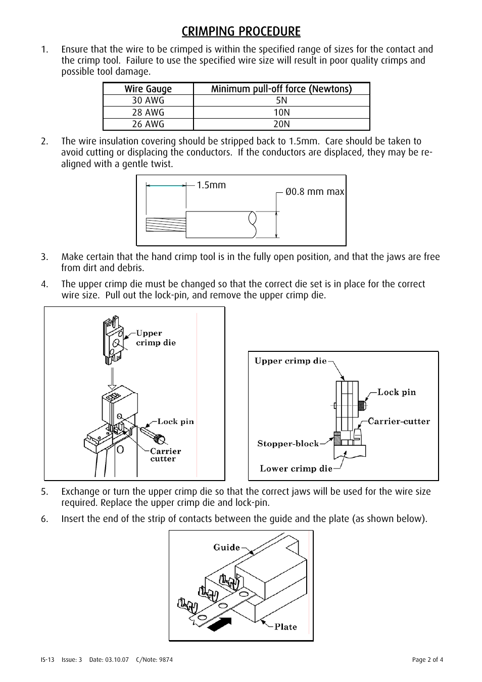 Crimping procedure | Harwin Z30-020 User Manual | Page 2 / 4