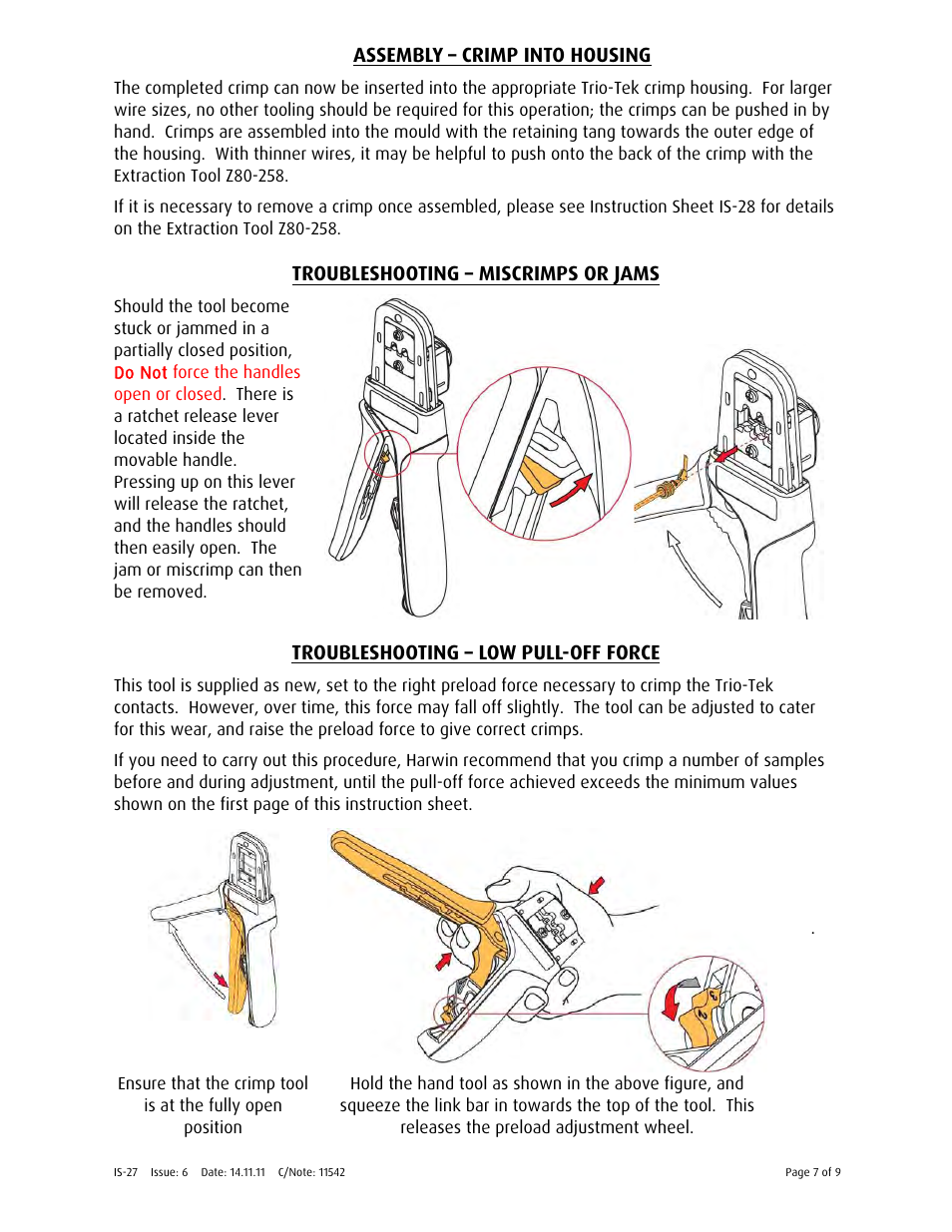 Harwin Z80-255 User Manual | Page 7 / 9