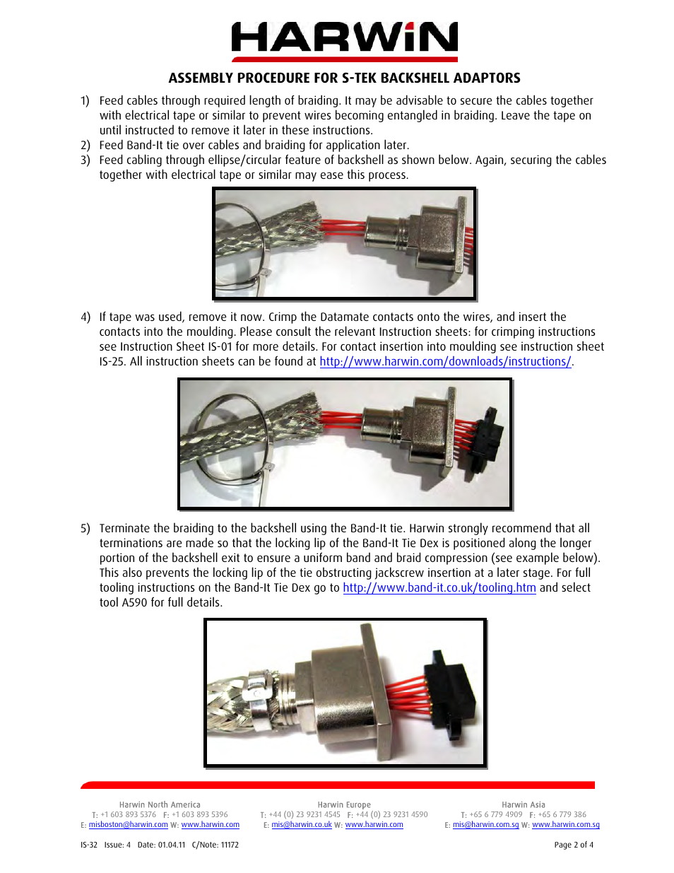 Assembly procedure for s-tek backshell adaptors | Harwin Datamate S-Tek User Manual | Page 2 / 4