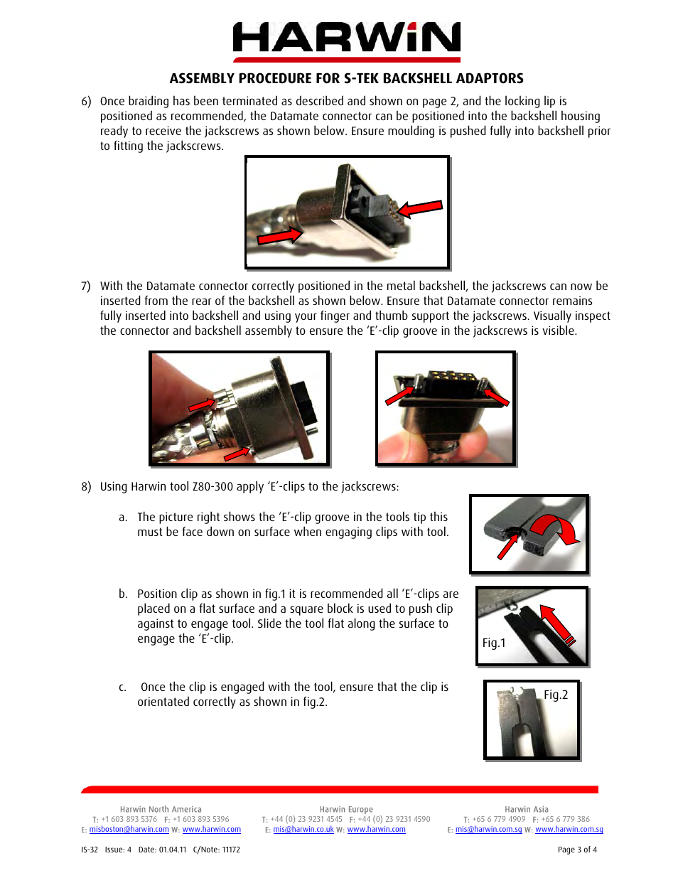 Assembly procedure for s-tek backshell adaptors, Fig.1 fig.2 | Harwin Datamate S-Tek User Manual | Page 3 / 4