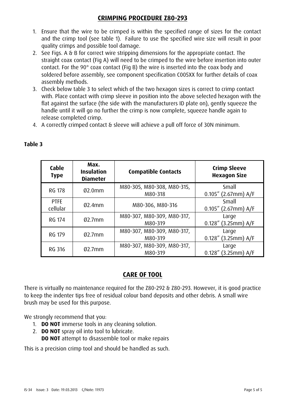 Harwin Z90-293 User Manual | Page 5 / 5