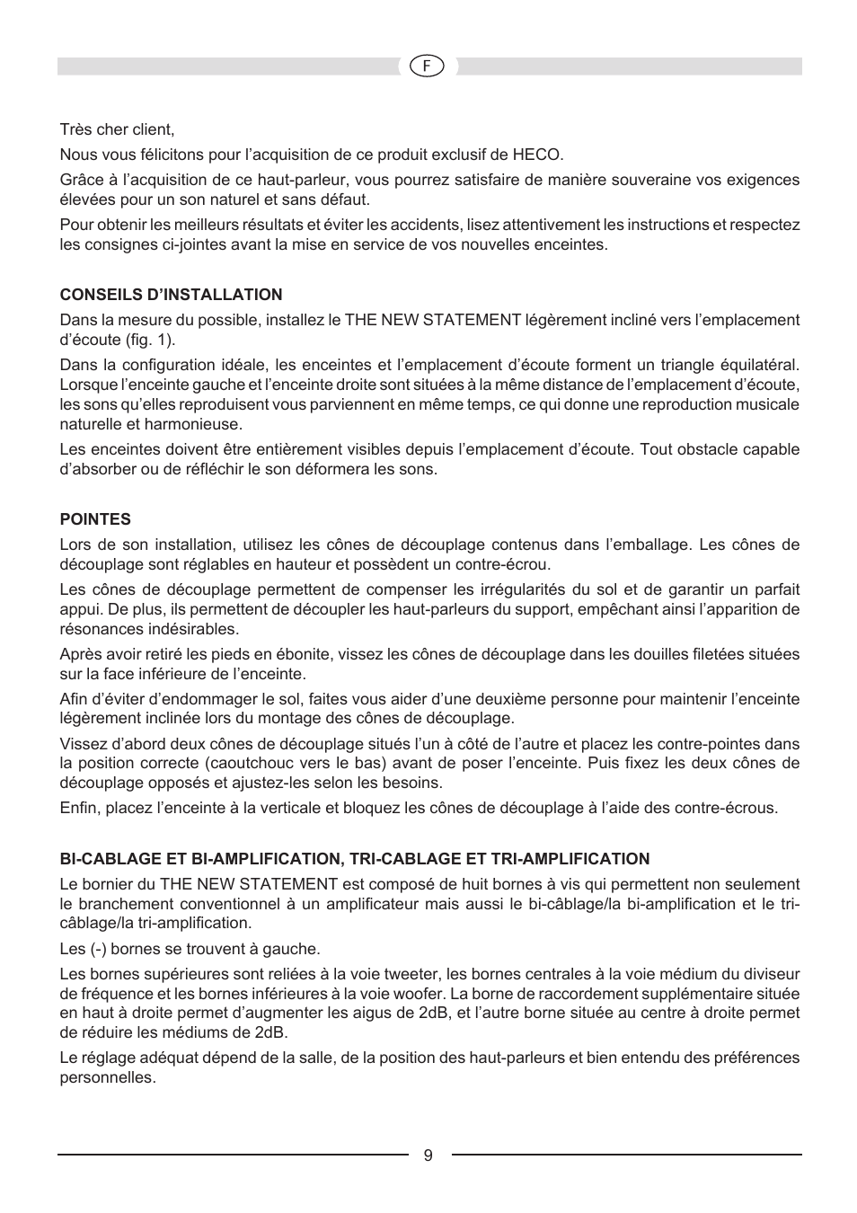 Heco The New Statement User Manual | Page 9 / 48
