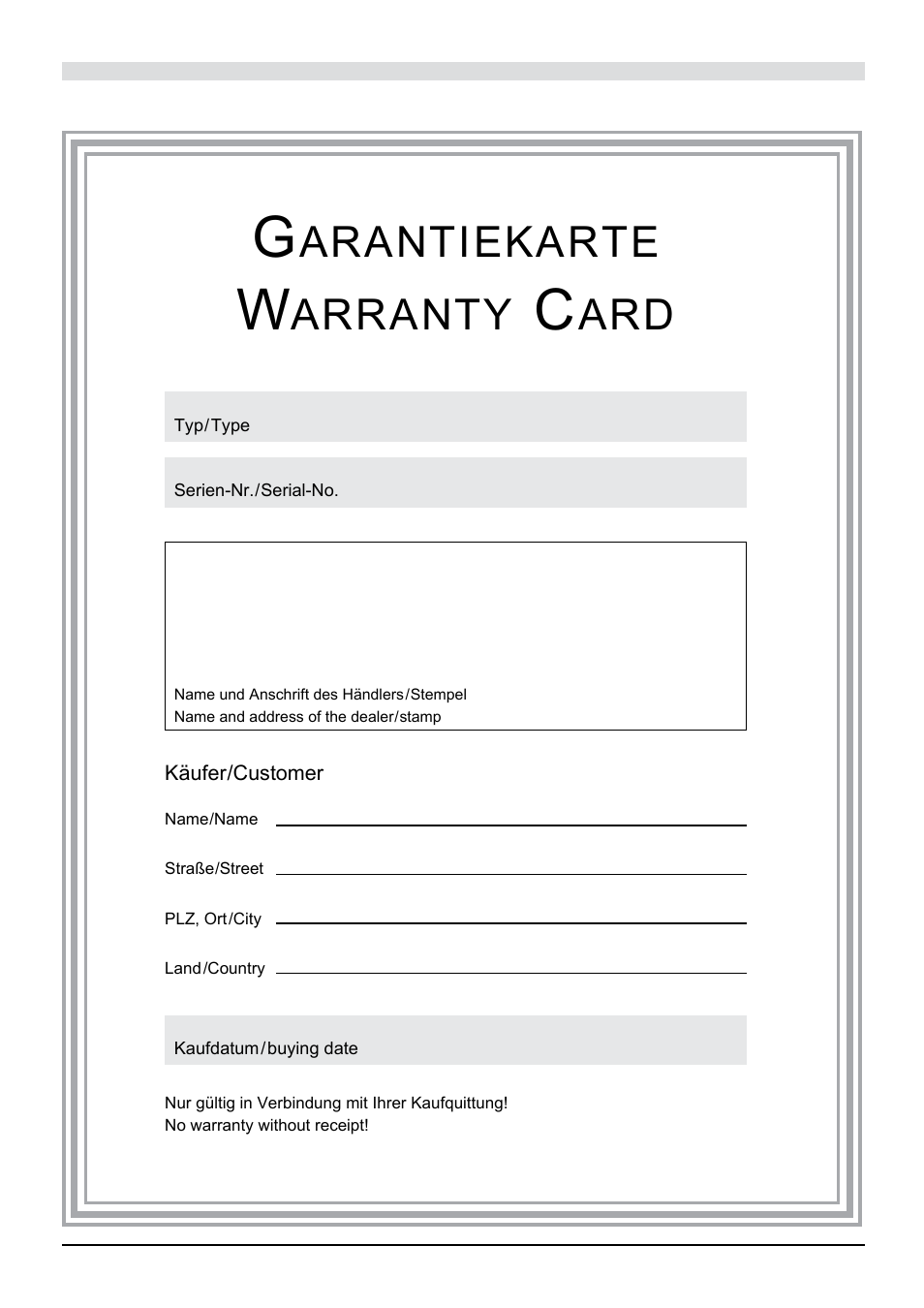 Arantiekarte, Arranty | Heco Aleva GT Center 32 User Manual | Page 47 / 48