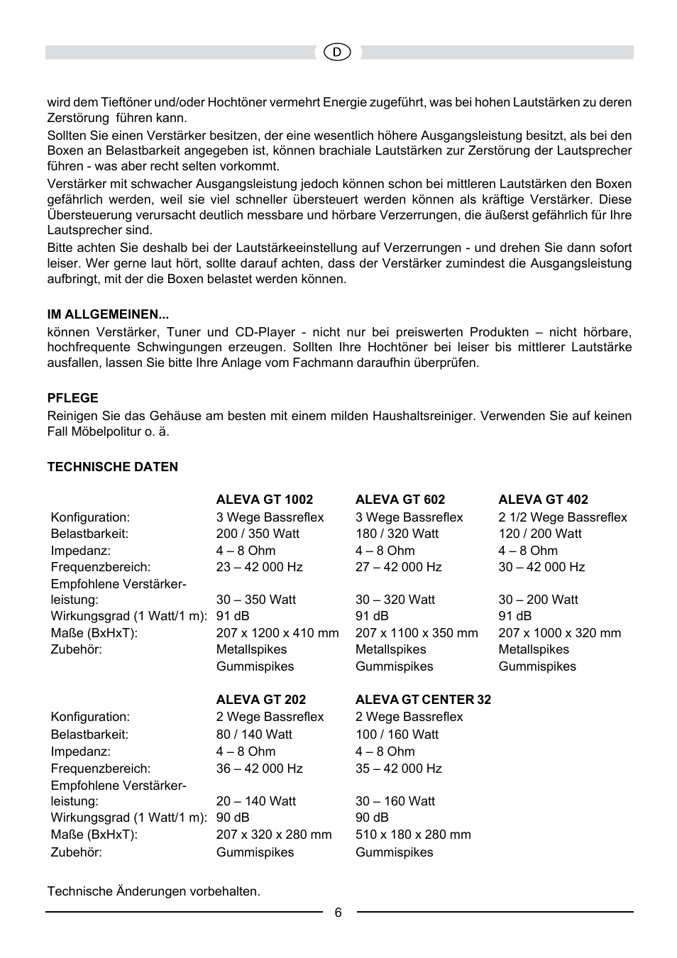 Heco Aleva GT Center 32 User Manual | Page 6 / 48