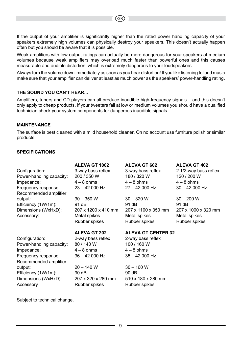 Heco Aleva GT Center 32 User Manual | Page 9 / 48