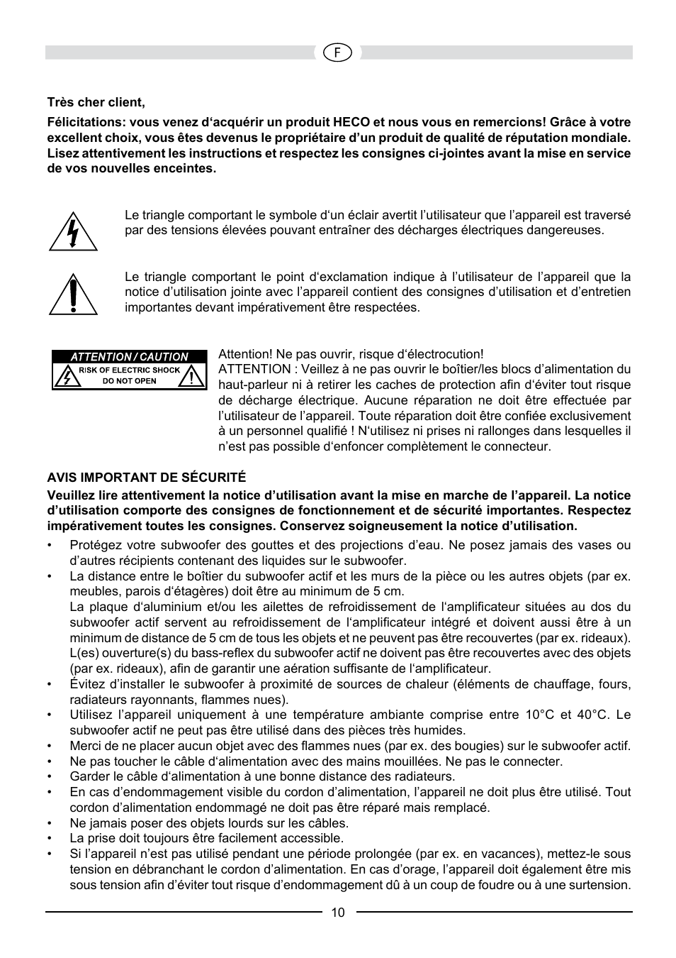Heco Aleva GT Sub 322A User Manual | Page 10 / 44