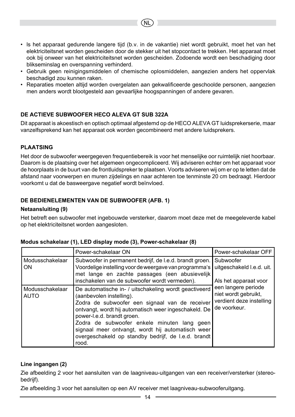 Heco Aleva GT Sub 322A User Manual | Page 14 / 44