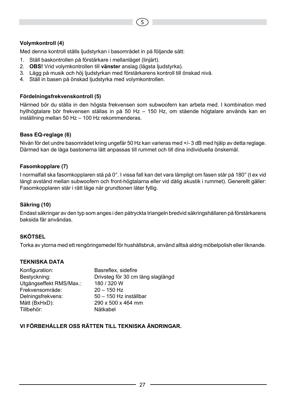 Heco Aleva GT Sub 322A User Manual | Page 27 / 44