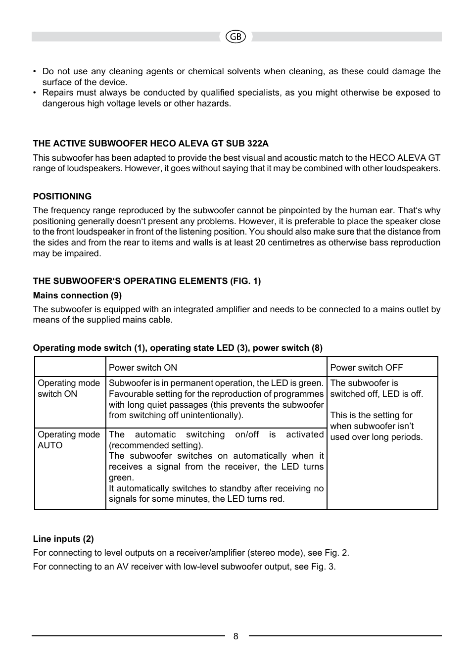 Heco Aleva GT Sub 322A User Manual | Page 8 / 44