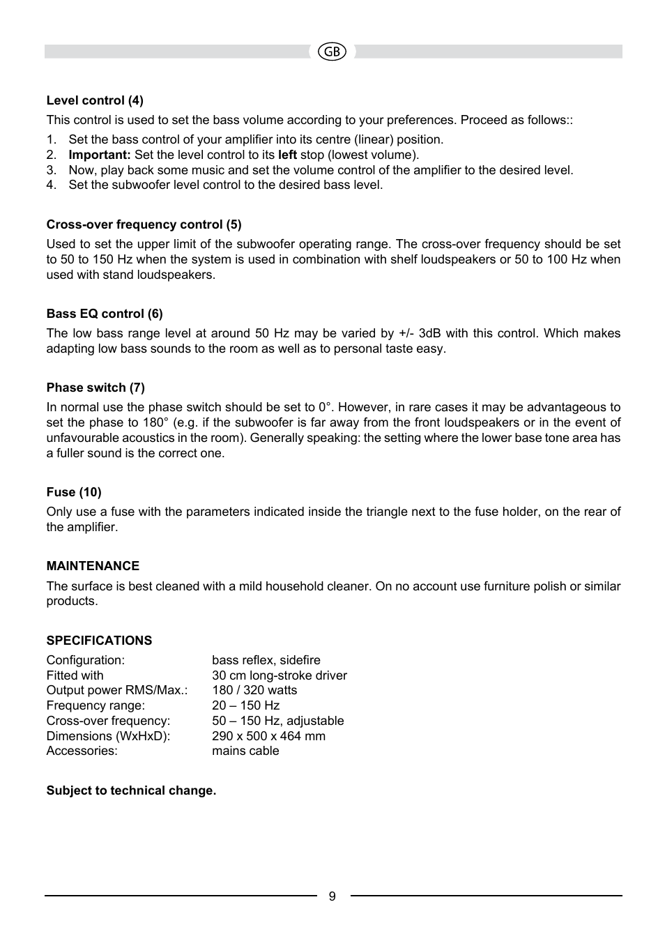 Heco Aleva GT Sub 322A User Manual | Page 9 / 44