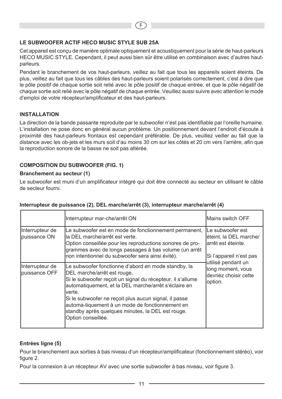 Heco Music Style Sub 25 A User Manual | Page 11 / 44