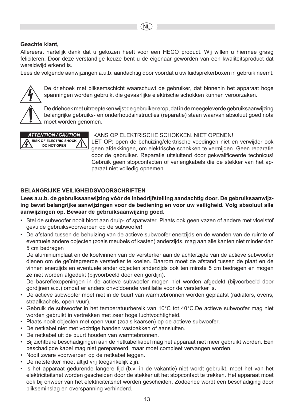 Heco Music Style Sub 25 A User Manual | Page 13 / 44