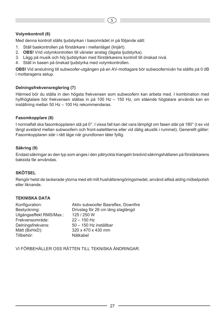 Heco Music Style Sub 25 A User Manual | Page 27 / 44