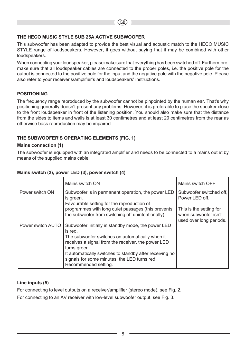 Heco Music Style Sub 25 A User Manual | Page 8 / 44