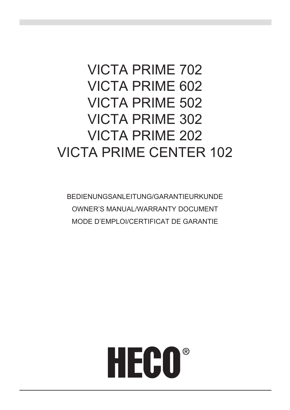 Heco Victa Prime Center 102 User Manual | 44 pages