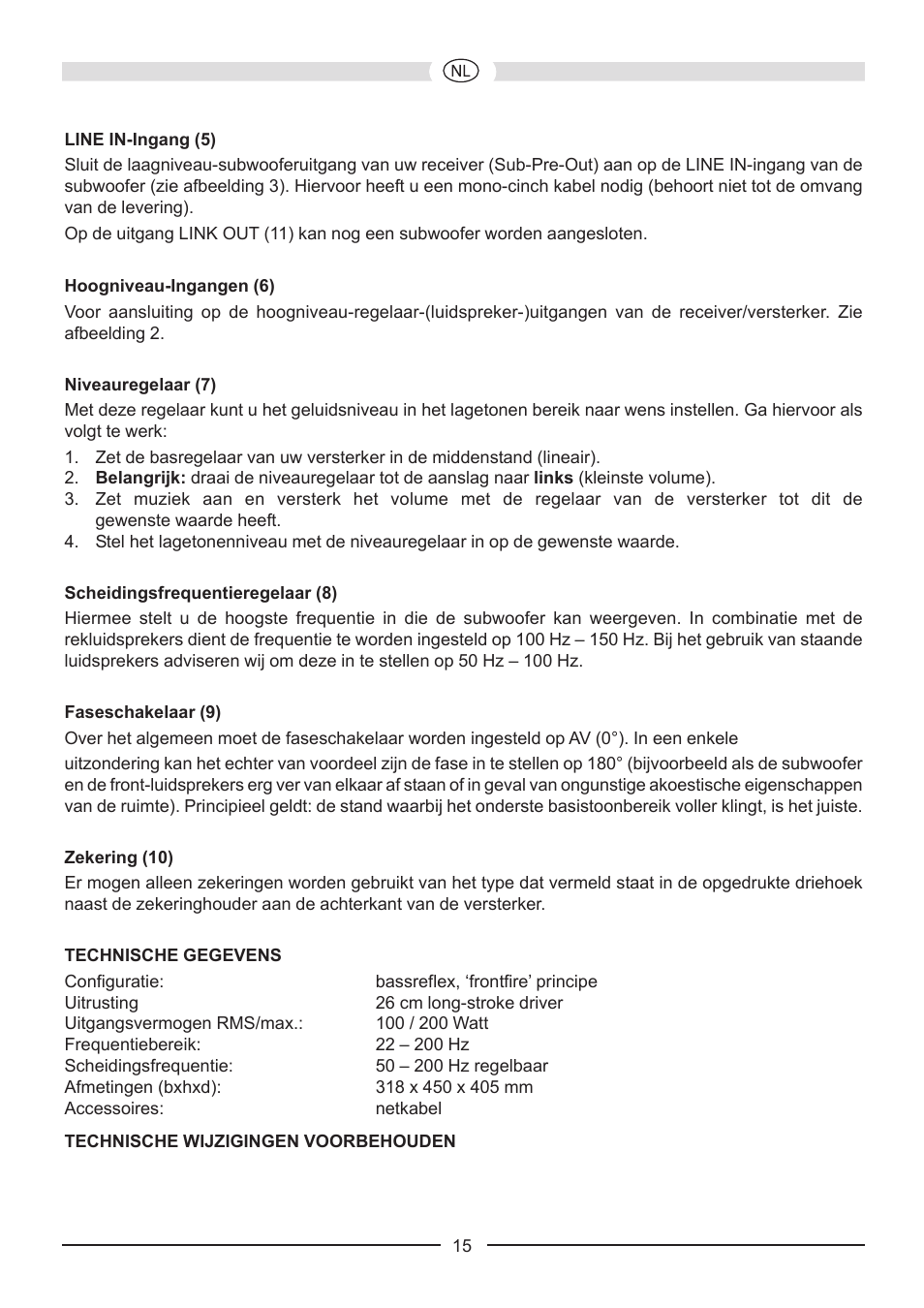 Heco Victa Prime Sub 252A User Manual | Page 15 / 44