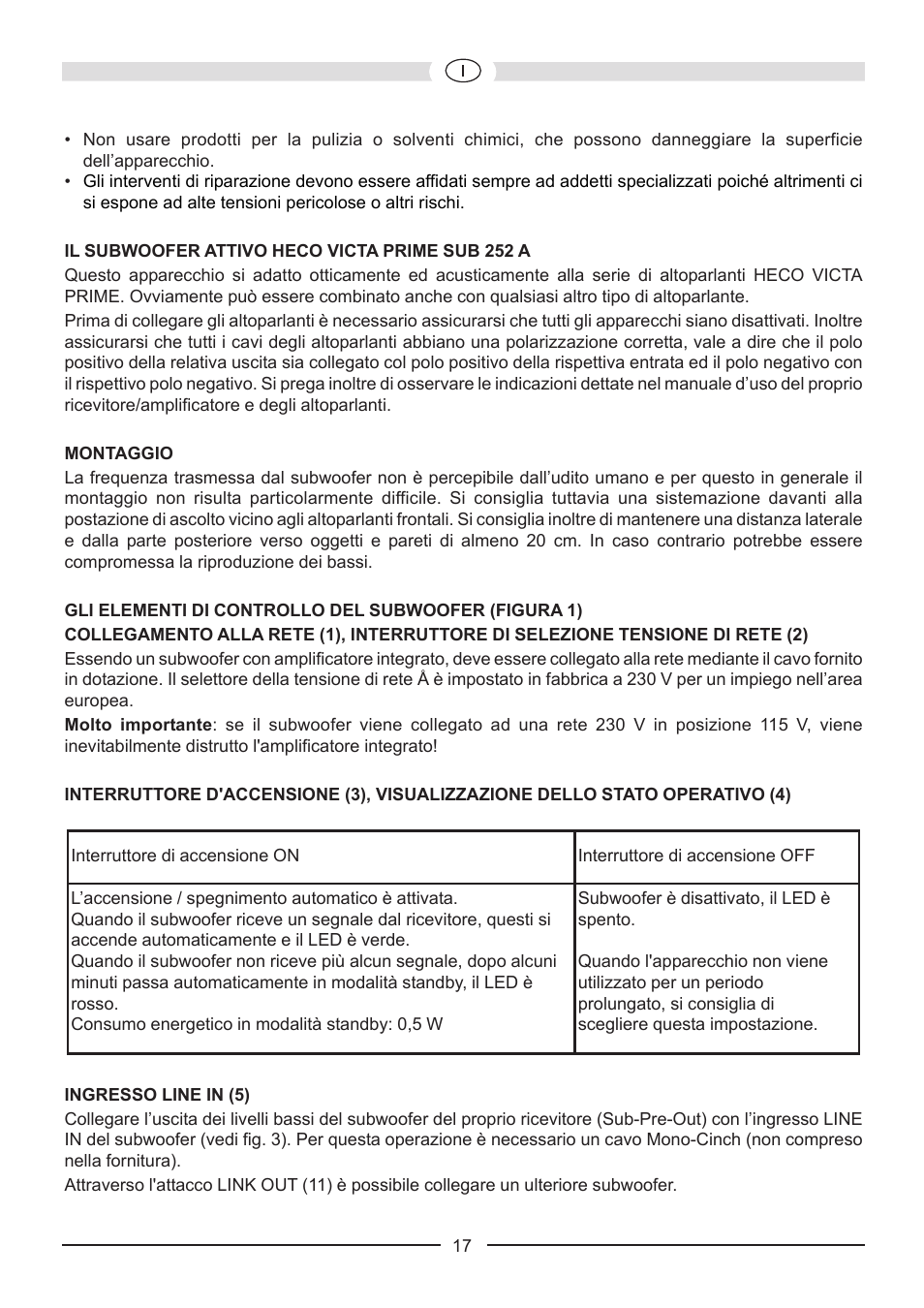 Heco Victa Prime Sub 252A User Manual | Page 17 / 44