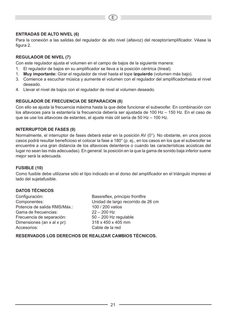 Heco Victa Prime Sub 252A User Manual | Page 21 / 44