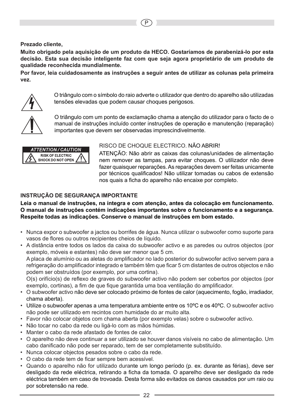 Heco Victa Prime Sub 252A User Manual | Page 22 / 44