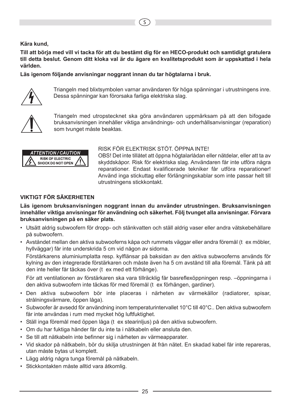 Heco Victa Prime Sub 252A User Manual | Page 25 / 44