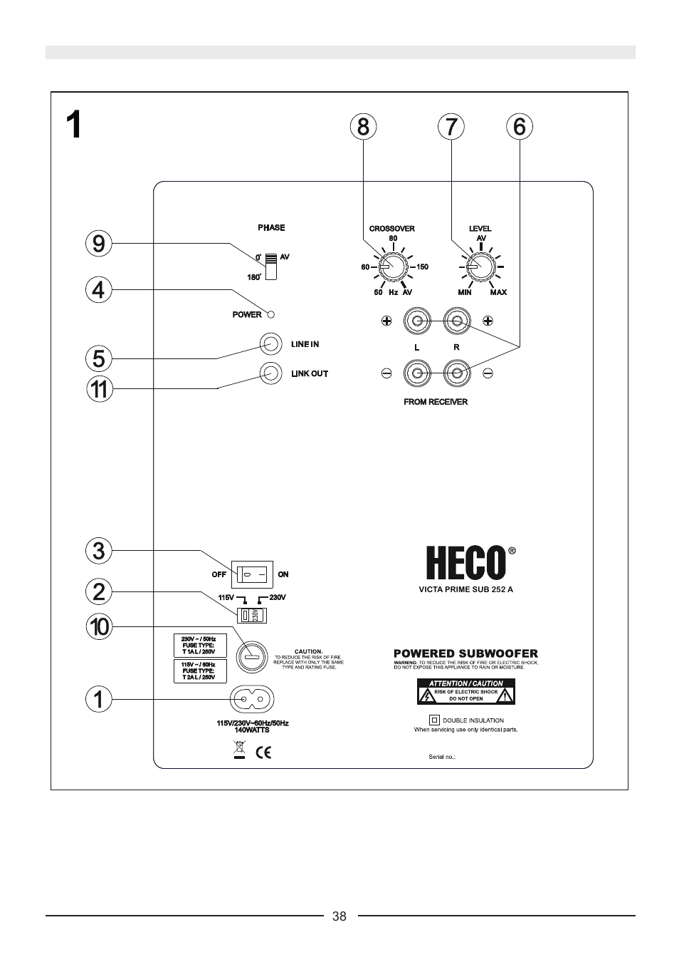 Heco Victa Prime Sub 252A User Manual | Page 38 / 44