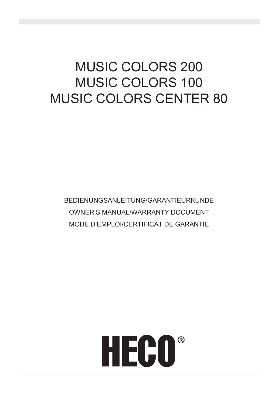 Heco Music Colors 200 User Manual | 32 pages